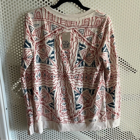 Chaser Crewneck Pullover Sweatshirt Size Small in Blue-Red Graphic Print - Picture 7 of 7